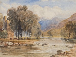 Paysage fluvial, probablement en Écosse - David the younger Cox