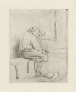 Jeune homme sur un banc - David van der Kellen