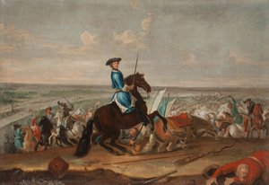Le roi Charles XII (Carl de Suède) à la bataille de Narva - David von Krafft