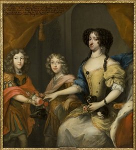 Princesse Anne Sophie de Danemark et ses deux fils, Jean Georges IV de Saxe et Frederic Auguste de Saxe