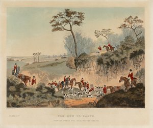[Chasse au renard] ensemble de quatre : (4) Renard chassé jusqu