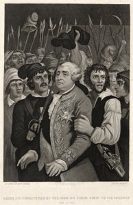 Louis XVI menacé par la foule lors de leur visite aux Tuileries, 20 juin 1792 - Denis Auguste Marie (after) Raffet