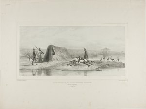 Poste de garde des colonies militaires hongroises, rive gauche du Danube, 7 juillet 1837 - Denis Auguste Marie Raffet