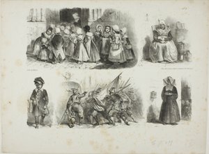 Feuille de croquis - Denis Auguste Marie Raffet