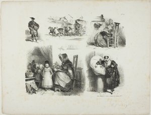 Feuille de croquis - Denis Auguste Marie Raffet