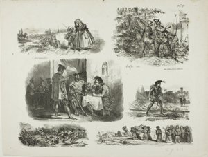 Feuille de croquis - Denis Auguste Marie Raffet