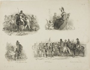 Feuille de croquis - Denis Auguste Marie Raffet