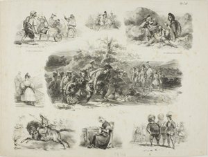 Feuille de croquis - Denis Auguste Marie Raffet