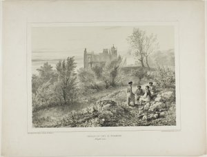 Château du comte Woronzoff, Aloupka, Crimée, 12 août 1837 - Denis Auguste Marie Raffet