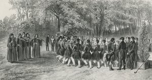 Ronde valaque, exécutée par les Tsiganes et dansée par les musiciens du deuxième régiment chez le prince Ghika, Ghospodar, Valachie, 1839 - Denis Auguste Marie Raffet