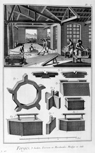 Une forge, fourneau, moulage en sable - Denis Diderot