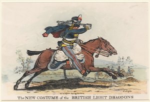 Le nouveau costume des dragons légers britanniques (eau-forte)