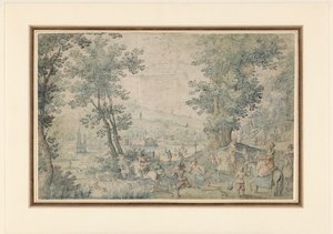Paysage près de Bruxelles avec chasse au cerf - Denis van Alsloot (possibly)