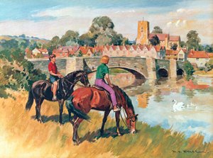 Scène de campagne anglaise (lithographie couleur)