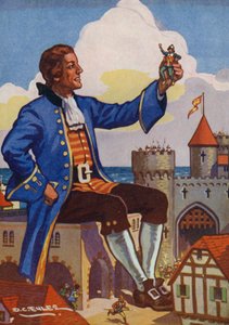 Gulliver et les petites gens (lithographie couleur)