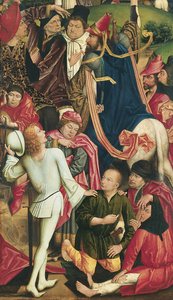 Chevaliers et soldats jouant aux dés pour la robe du Christ - Derick Baegert