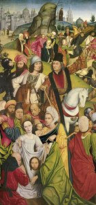 Sainte Véronique et un groupe de chevaliers - Derick Baegert