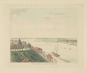 Vue du Valkhof et de la Waal au nord-ouest de Nimègue (Vues autour de la ville de Nimègue, Panorama de Gelderland) - Derk Anthony van de Wart