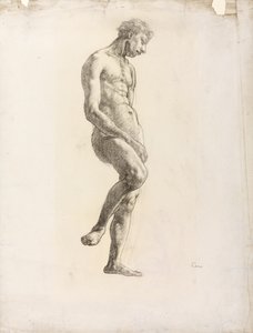 Nu masculin debout, vers 1906-08 (craie noire sur papier) - Derwent Lees