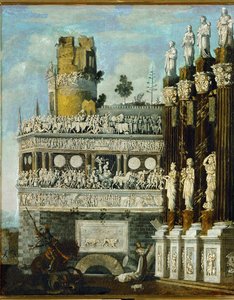 "Architecture imaginaire (huile sur toile)