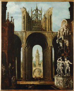 Architecture imaginaire (huile sur toile)