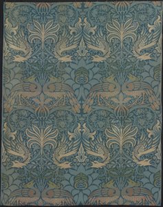 Panneau intitulé Paon et Dragon - Designed by William Morris