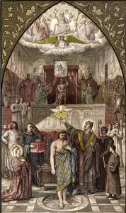Saint Remi baptise Clovis à Reims - Le baptême du roi des Francs Clovis Ier (466-511) à Reims par l