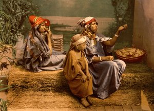 Mendiants et enfants bédouins, Tunis, Tunisie