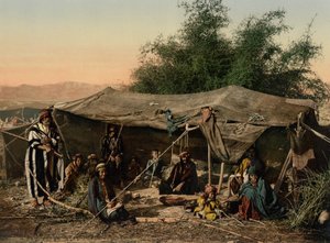 Tentes bédouines et occupants, Terre Sainte