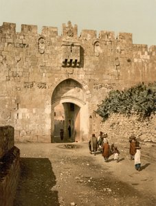 La porte de Saint-Étienne, Jérusalem, Terre Sainte, vers 1890-1900 - Detroit Photographic Co.