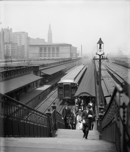 Arrivée à Chicago depuis les banlieues, c.1907 - Detroit Publishing Co.