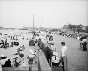 Promenade et plage, Asbury Park, vers 1905 - Detroit Publishing Co.