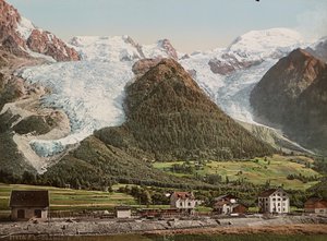 Station de Chamonix et glacier des Bossons, vers 1890-1906 (tirage photochrome)