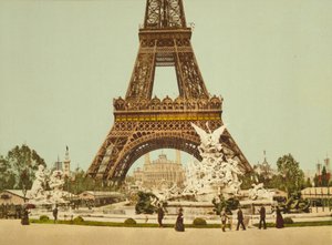 Tour Eiffel et Fontaine, Exposition Universelle, Paris, France, vers 1900