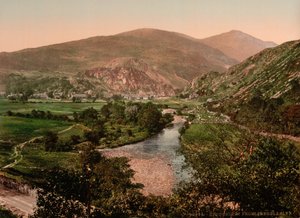 Depuis Aberglasyn, Beddgelert, Pays de Galles, vers 1890-1900 (tirage photochrome)