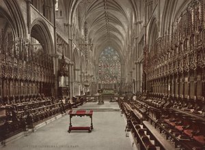 Chœur de la cathédrale de Lincoln, vers 1900