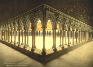 Promenade des moines, Mont Saint-Michel, France, impression photochrome, c.1900 - Detroit Publishing Co.