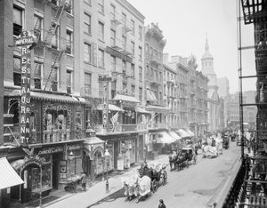 Mott Street, Chinatown, New York, c.1905 (photo en noir et blanc) - Detroit Publishing Co.