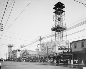 Surf Avenue, Coney Island, vers 1904 (photo n/b)