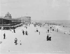 La plage de Rockaway, New York, 1900-06 - Detroit Publishing Co.