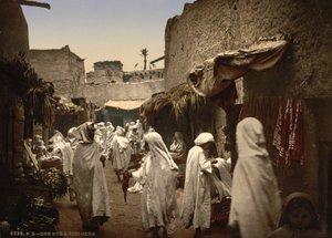 Rue algérienne à Sidi Okba, vers 1899 (photochromie) - Detroit Publishing Co.