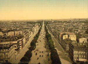 Avenue des Champs-Élysées, Paris, vers 1890-1900 (photochromie)