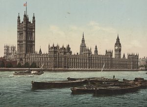 Houses of Parliament depuis la rivière, Londres, c.1890-1900 - Detroit Publishing Co.