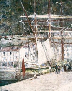 Vue du port de San Sebastian en Espagne - Diario or Dario de Regoyos y Valdes