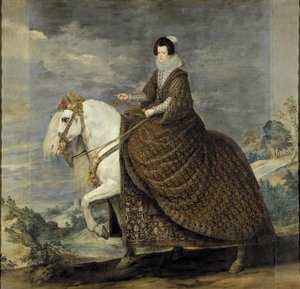 La reine Isabel de Bourbon à cheval