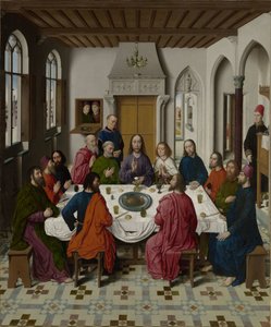 La collecte de la manne et la Pâque (recto gauche), Le dernier repas (milieu), La rencontre d