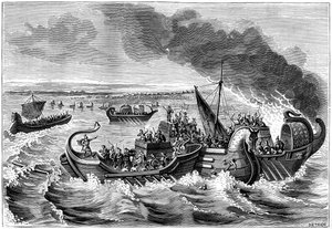 Combat entre navires romains et vénètes, rivière Loire, 56 av. J.-C., 1882-1884 - Dietrich
