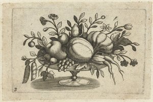 Fruits sur un plateau (Fruchtenbuchlein zum Reisen dienlich) - Dietrich Krüger (attributed to)