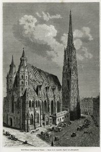 Cathédrale Saint-Étienne, Vienne (Autriche). Gravure par Lancelot, pour illustrer l