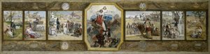 Esquisse pour la salle des mariages de la mairie du 19e arrondissement à Paris : Le Drapeau tricolore, Allégories républicaines - Diogene Ulysse Napoleon Maillart
